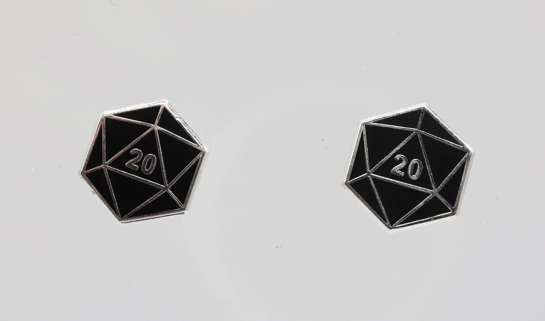 D20 Stud Earrings: Black | Game Grid - Logan