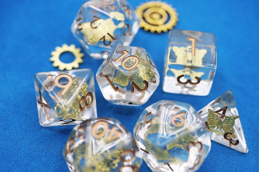 Gilded Butterfly RPG Dice Set | Game Grid - Logan