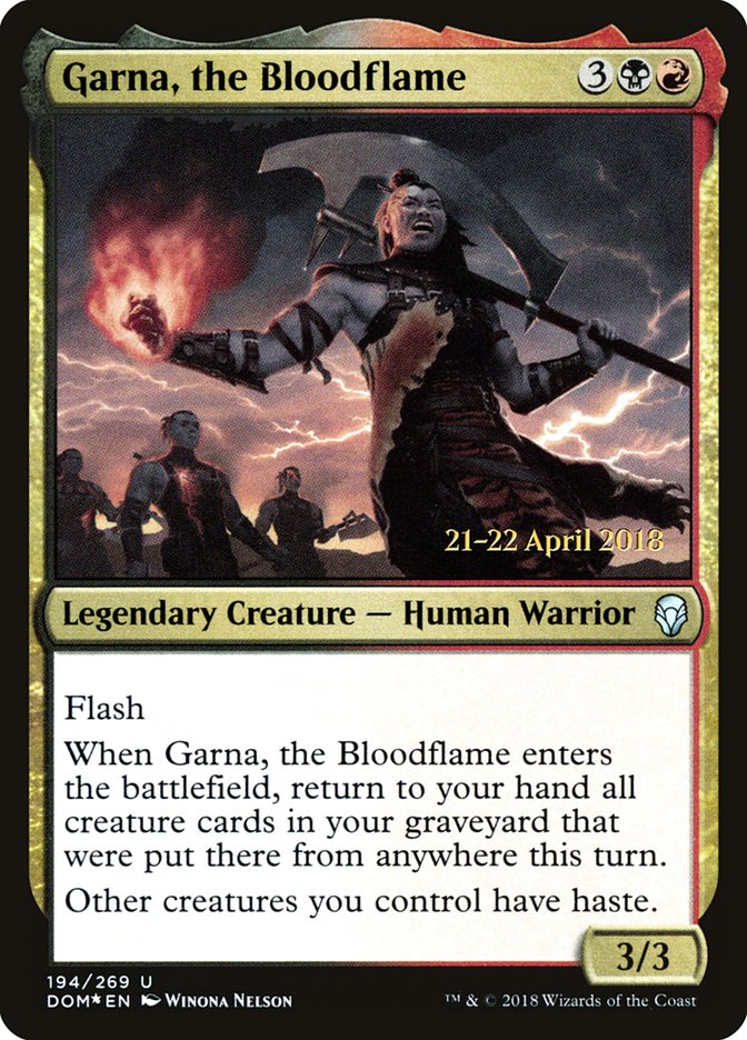 Garna, the Bloodflame [Dominaria Prerelease Promos] | Game Grid - Logan