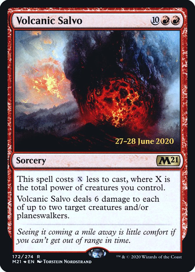 Volcanic Salvo [Core Set 2021 Prerelease Promos] | Game Grid - Logan