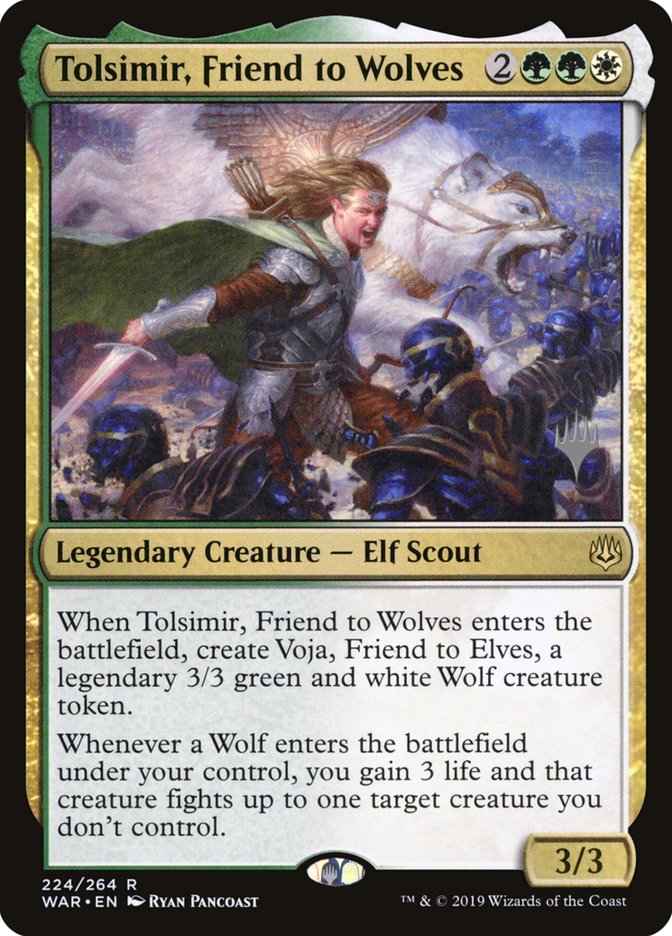 Tolsimir, Friend to Wolves (Promo Pack) [War of the Spark Promos] | Game Grid - Logan