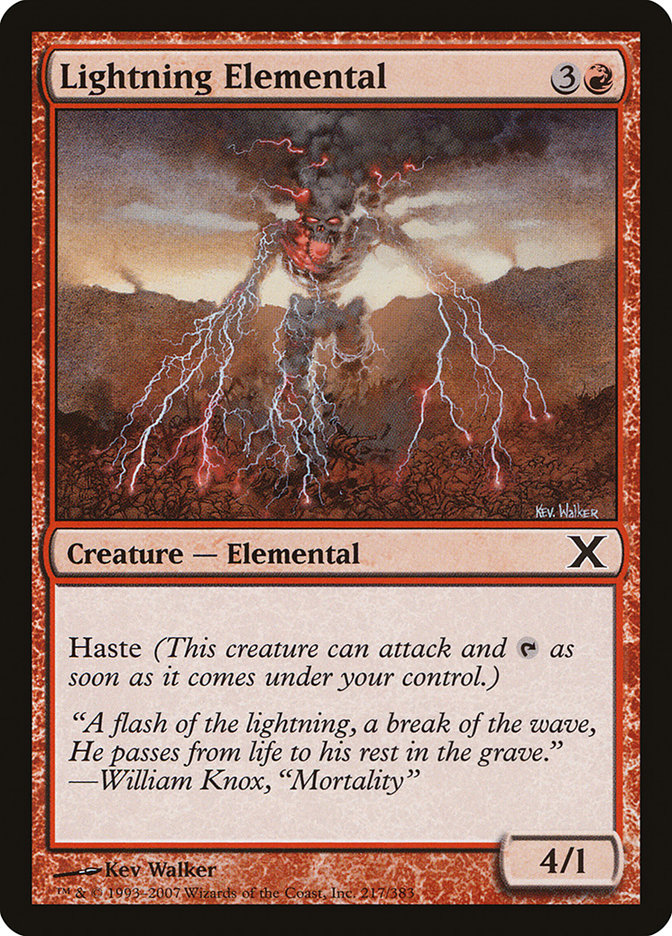 Lightning Elemental [Tenth Edition] | Game Grid - Logan