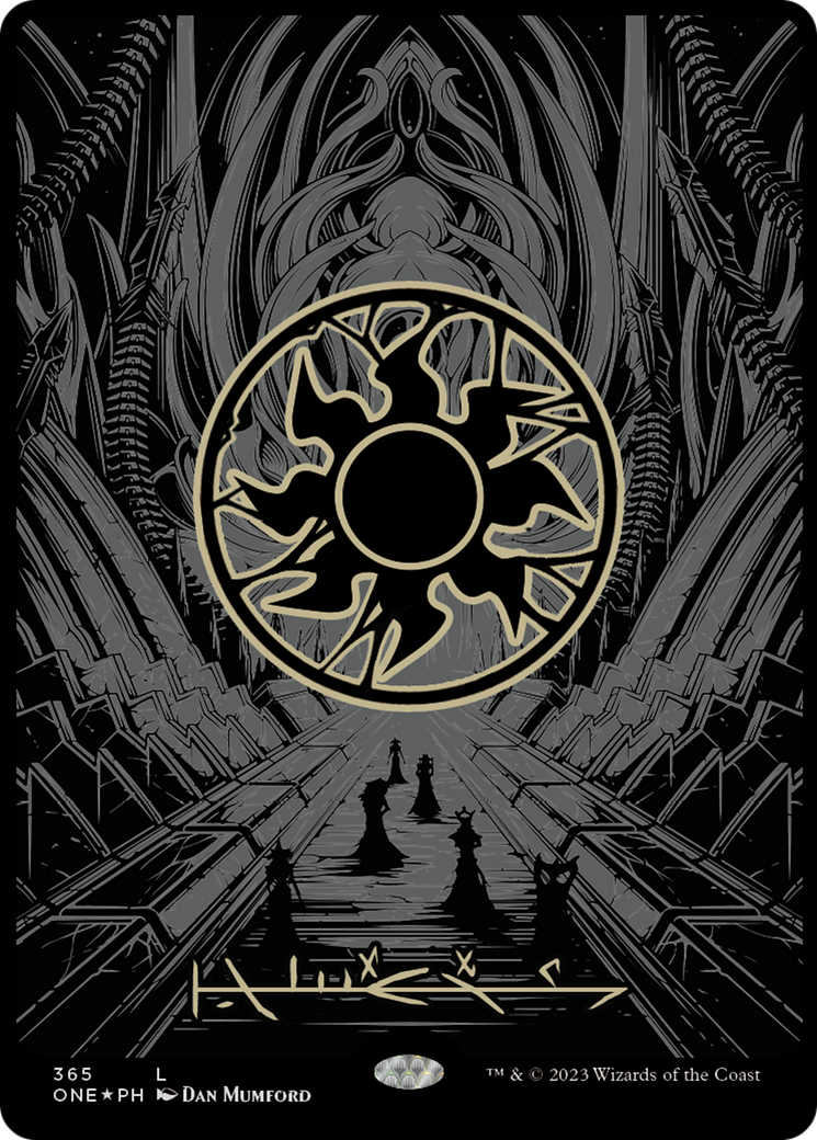 Plains (365) (Oil Slick Raised Foil) [Phyrexia: All Will Be One] | Game Grid - Logan