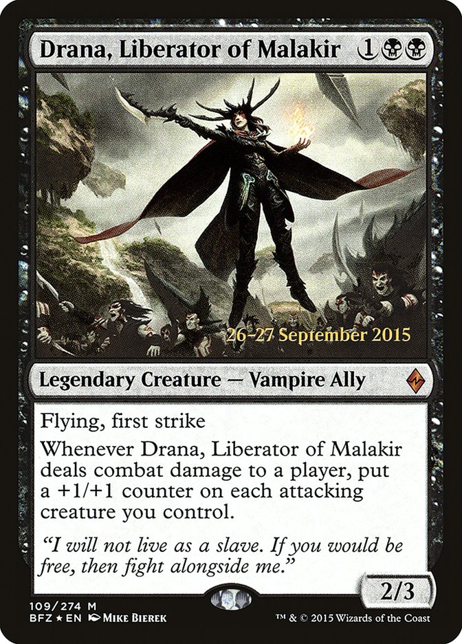 Drana, Liberator of Malakir [Battle for Zendikar Prerelease Promos] | Game Grid - Logan