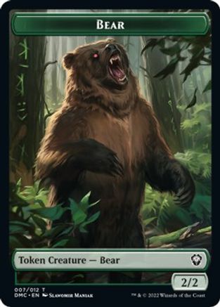 Kavu // Bear Double-Sided Token [Dominaria United Commander Tokens] | Game Grid - Logan