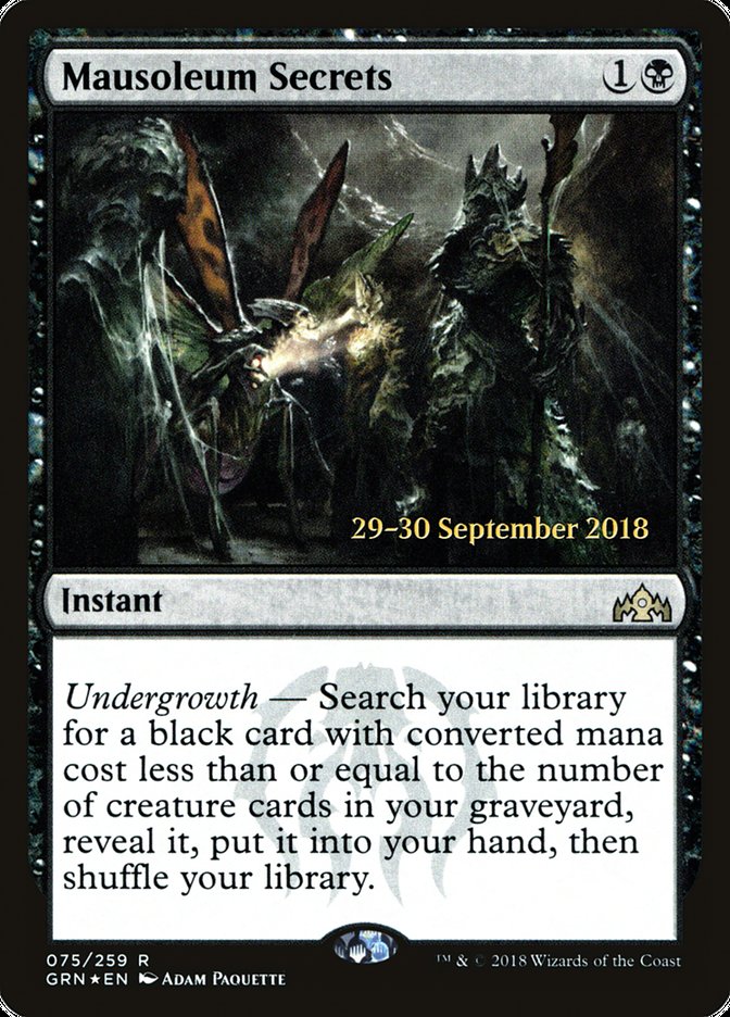 Mausoleum Secrets [Guilds of Ravnica Prerelease Promos] | Game Grid - Logan