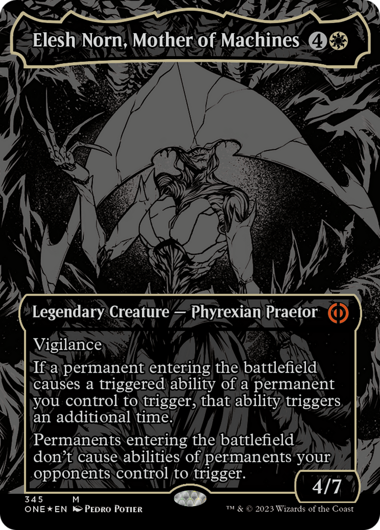 Elesh Norn, Mother of Machines (Oil Slick Raised Foil) [Phyrexia: All Will Be One] | Game Grid - Logan