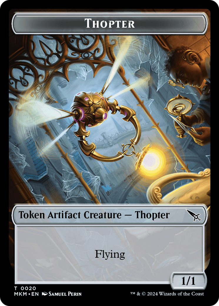 Thopter // Rhino Warrior Double-Sided Token [Murders at Karlov Manor Commander Tokens] | Game Grid - Logan