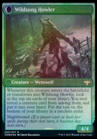 Howlpack Piper // Wildsong Howler [Innistrad: Crimson Vow Prerelease Promos] | Game Grid - Logan