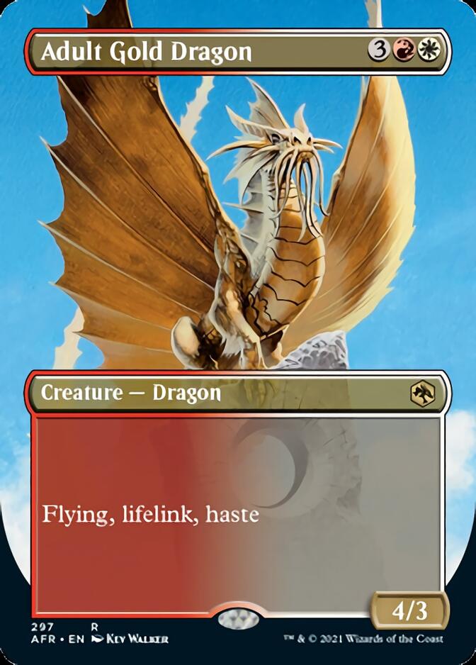 Adult Gold Dragon (Borderless Alternate Art) [Dungeons & Dragons: Adventures in the Forgotten Realms] | Game Grid - Logan