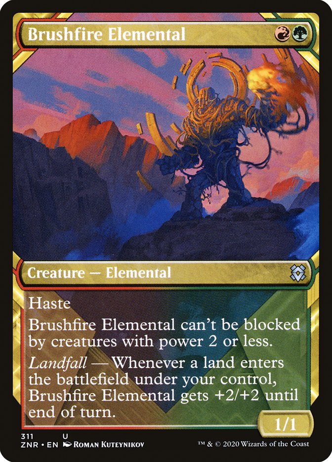 Brushfire Elemental (Showcase) [Zendikar Rising] | Game Grid - Logan