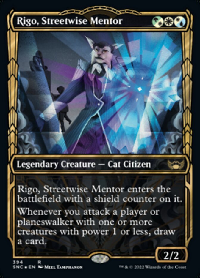 Rigo, Streetwise Mentor (Showcase Golden Age Gilded Foil) [Streets of New Capenna] | Game Grid - Logan