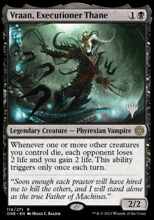 Vraan, Executioner Thane (Promo Pack) [Phyrexia: All Will Be One Promos] | Game Grid - Logan