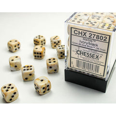 Chessex D6 Brick - Marble (36 Count) | Game Grid - Logan