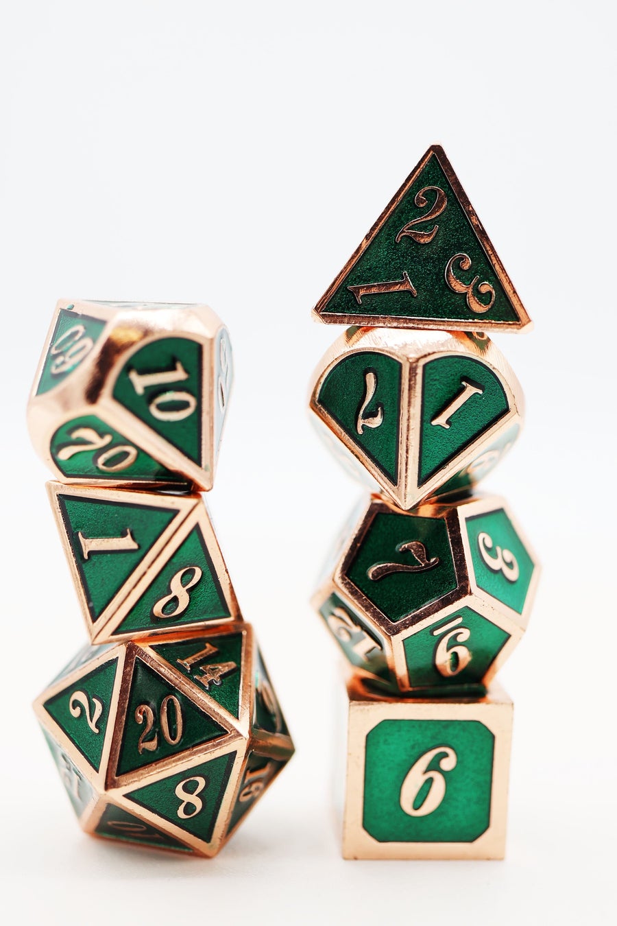 Copper with Emerald RPG Metal Dice Set | Game Grid - Logan