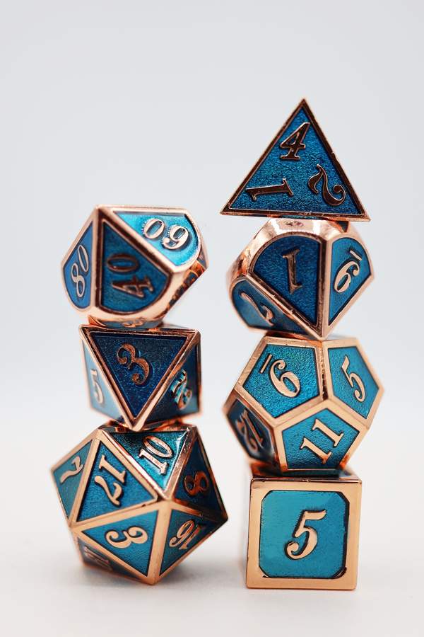 Copper with Tanzanite RPG Metal Dice Set | Game Grid - Logan