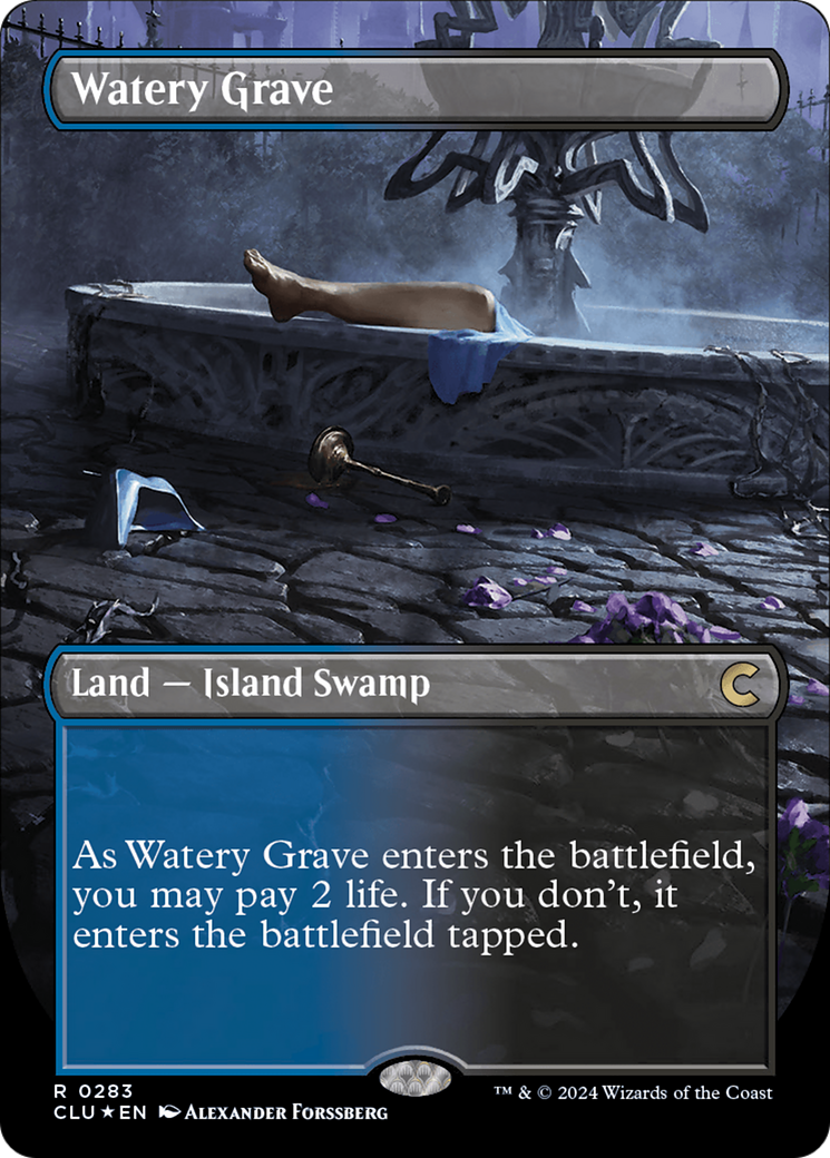 Watery Grave (Borderless) [Ravnica: Clue Edition] | Game Grid - Logan