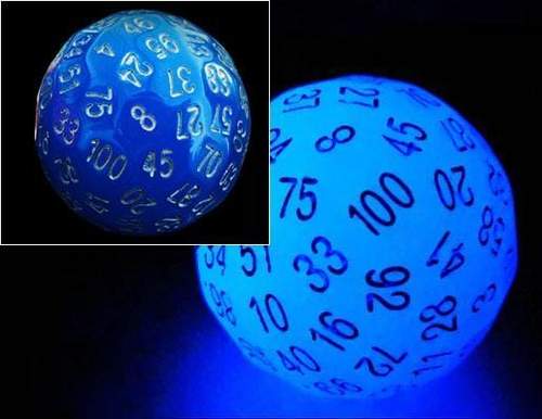 100 Sided Die - Glow Blue D100 | Game Grid - Logan