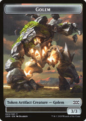 Wolf // Golem Double-Sided Token [Double Masters Tokens] | Game Grid - Logan
