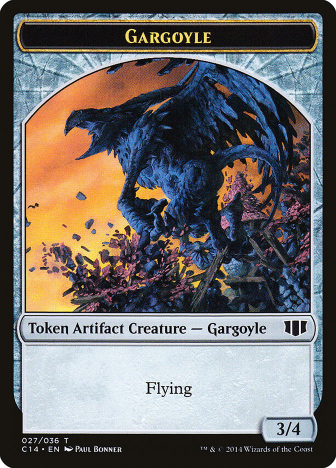 Gargoyle // Elf Warrior Double-Sided Token [Commander 2014 Tokens] | Game Grid - Logan