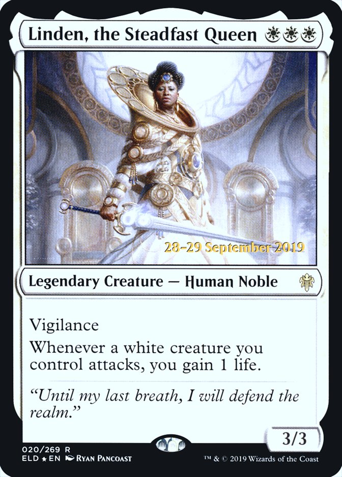 Linden, the Steadfast Queen [Throne of Eldraine Prerelease Promos] | Game Grid - Logan