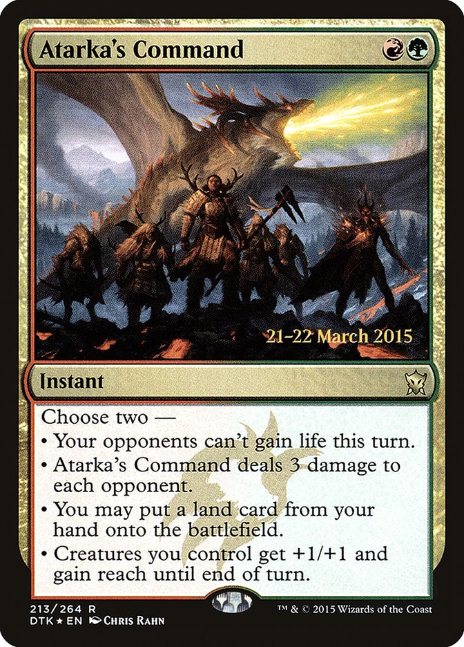 Atarka's Command [Dragons of Tarkir Prerelease Promos] | Game Grid - Logan