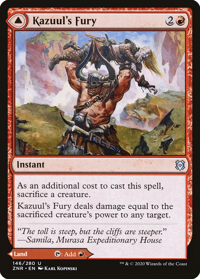 Kazuul's Fury // Kazuul's Cliffs [Zendikar Rising] | Game Grid - Logan