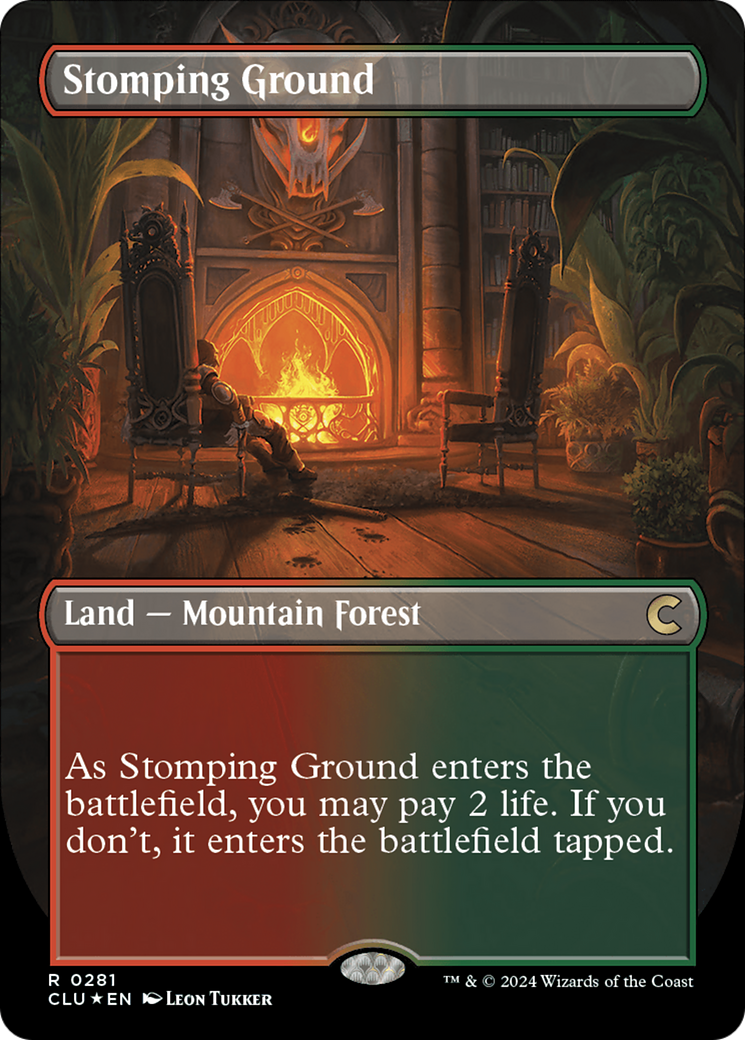 Stomping Ground (Borderless) [Ravnica: Clue Edition] | Game Grid - Logan