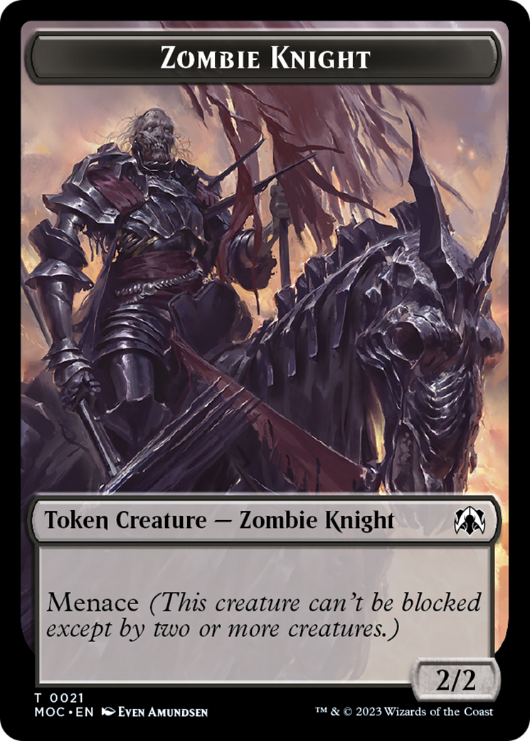 Zombie Knight // Human (6) Double-Sided Token [March of the Machine Commander Tokens] | Game Grid - Logan