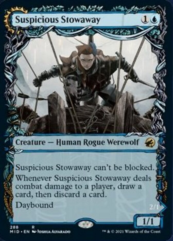 Suspicious Stowaway // Seafaring Werewolf (Showcase Equinox) [Innistrad: Midnight Hunt] | Game Grid - Logan