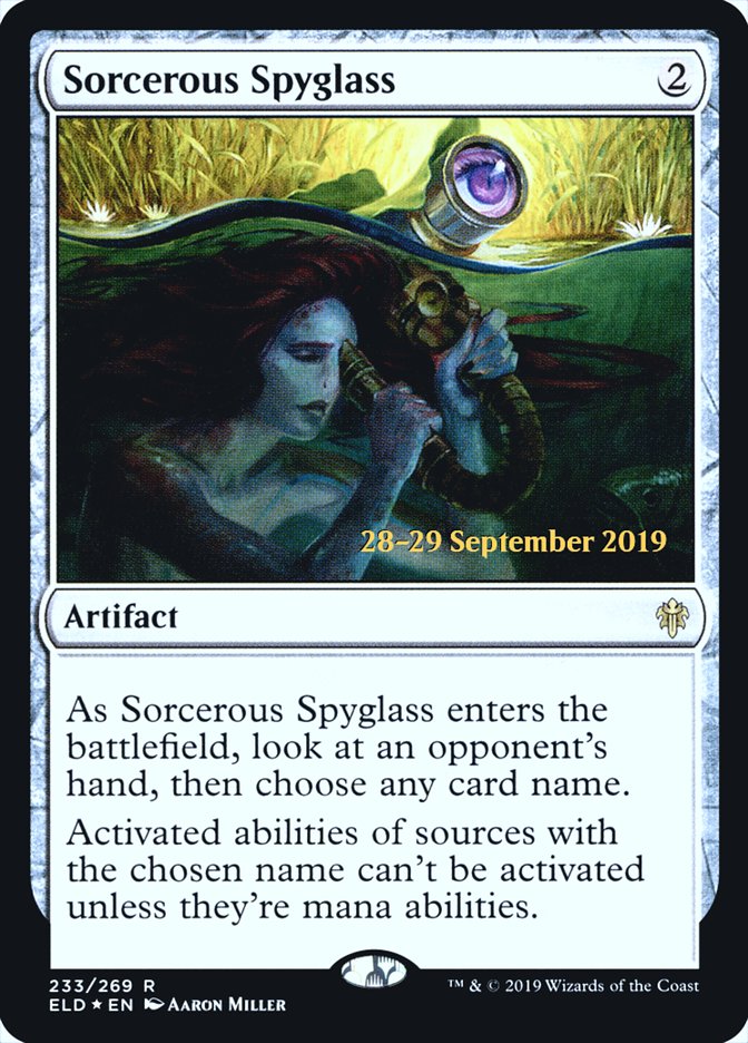 Sorcerous Spyglass [Throne of Eldraine Prerelease Promos] | Game Grid - Logan