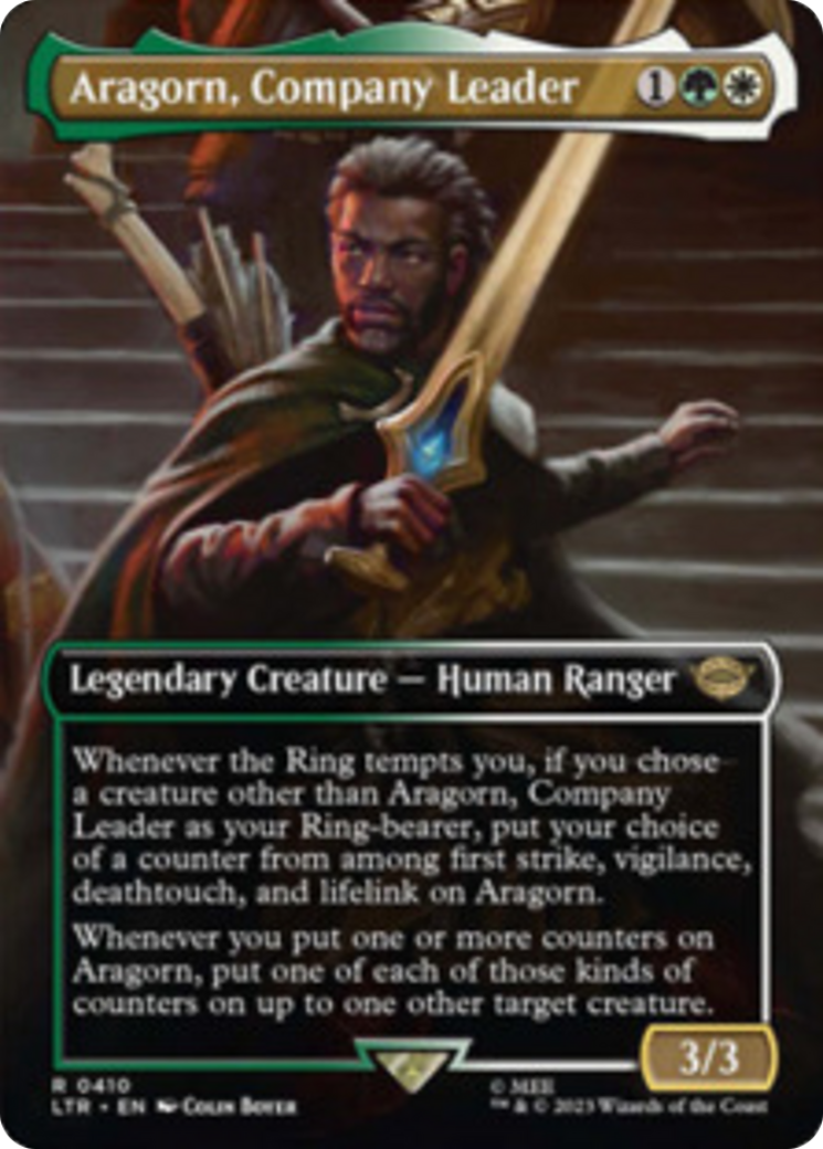 Aragorn, Company Leader (Borderless Alternate Art) [The Lord of the Rings: Tales of Middle-Earth] | Game Grid - Logan