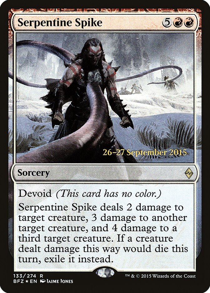 Serpentine Spike [Battle for Zendikar Prerelease Promos] | Game Grid - Logan
