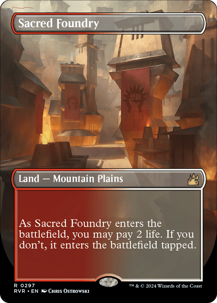 Sacred Foundry (Borderless) [Ravnica Remastered] | Game Grid - Logan