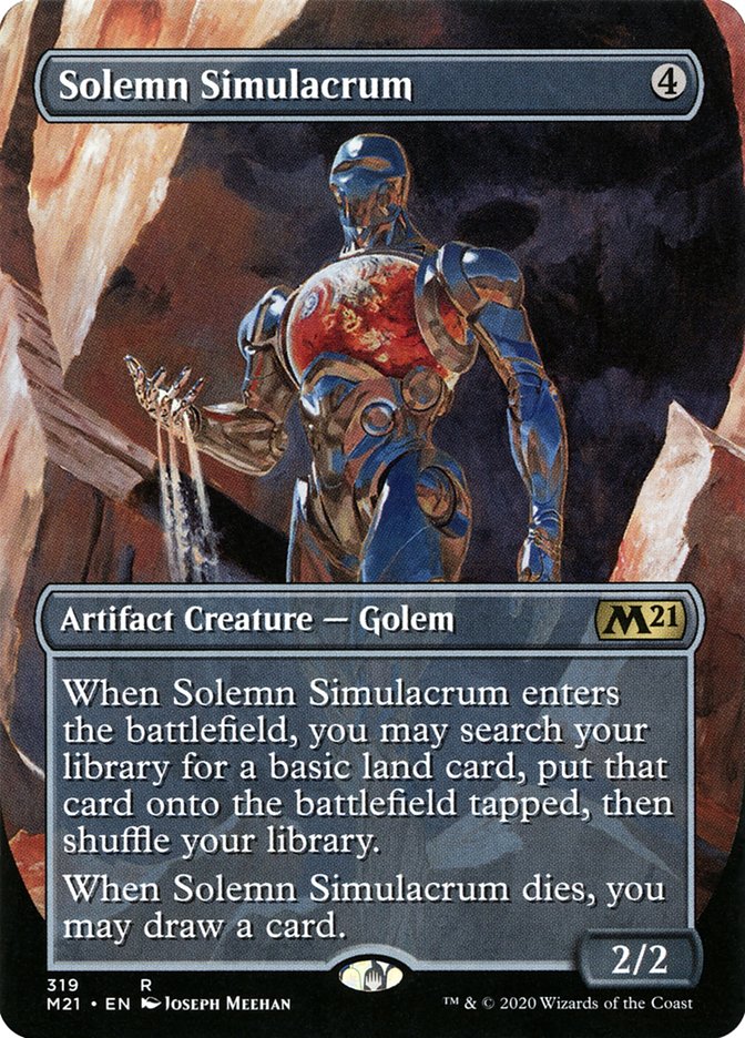 Solemn Simulacrum (Borderless Alternate Art) [Core Set 2021] | Game Grid - Logan