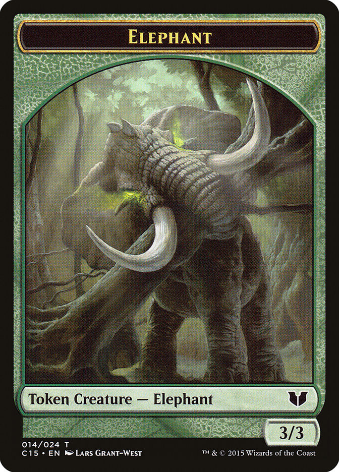 Zombie // Elephant Double-Sided Token [Commander 2015 Tokens] | Game Grid - Logan