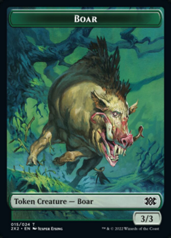 Boar // Aven Initiate Double-Sided Token [Double Masters 2022 Tokens] | Game Grid - Logan