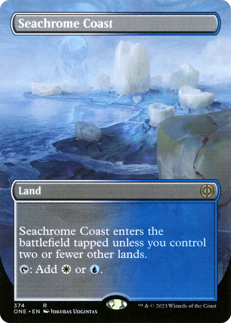 Seachrome Coast (Borderless Alternate Art) [Phyrexia: All Will Be One] | Game Grid - Logan