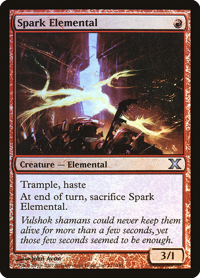 Spark Elemental (Premium Foil) [Tenth Edition] | Game Grid - Logan