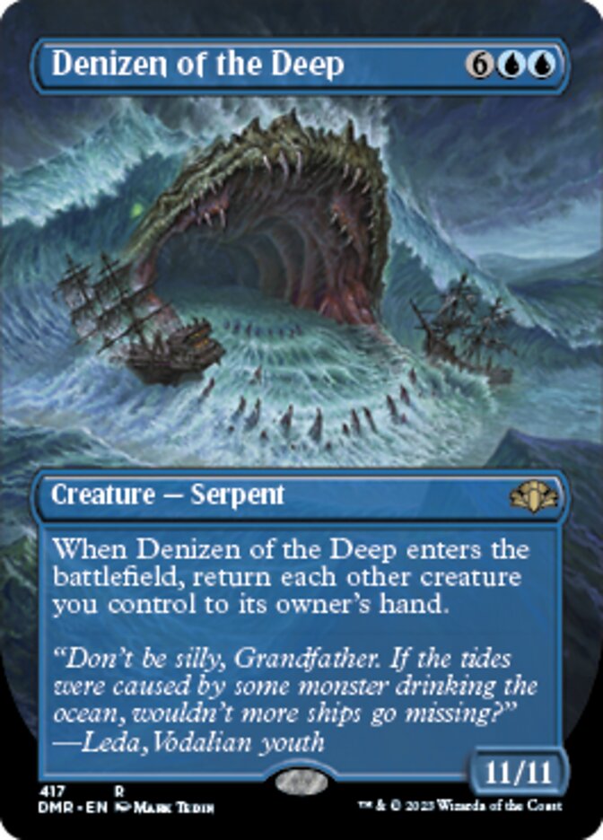 Denizen of the Deep (Borderless Alternate Art) [Dominaria Remastered] | Game Grid - Logan