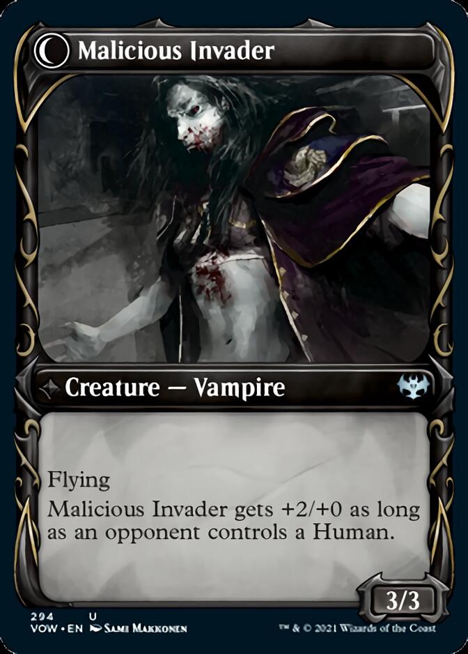 Innocent Traveler // Malicious Invader (Showcase Fang Frame) [Innistrad: Crimson Vow] | Game Grid - Logan