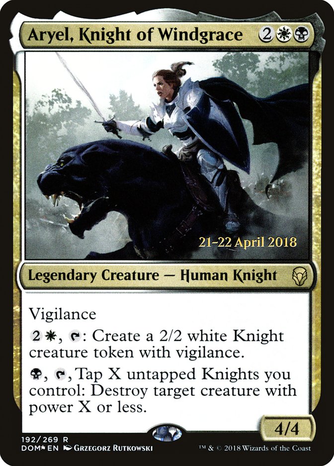 Aryel, Knight of Windgrace [Dominaria Prerelease Promos] | Game Grid - Logan