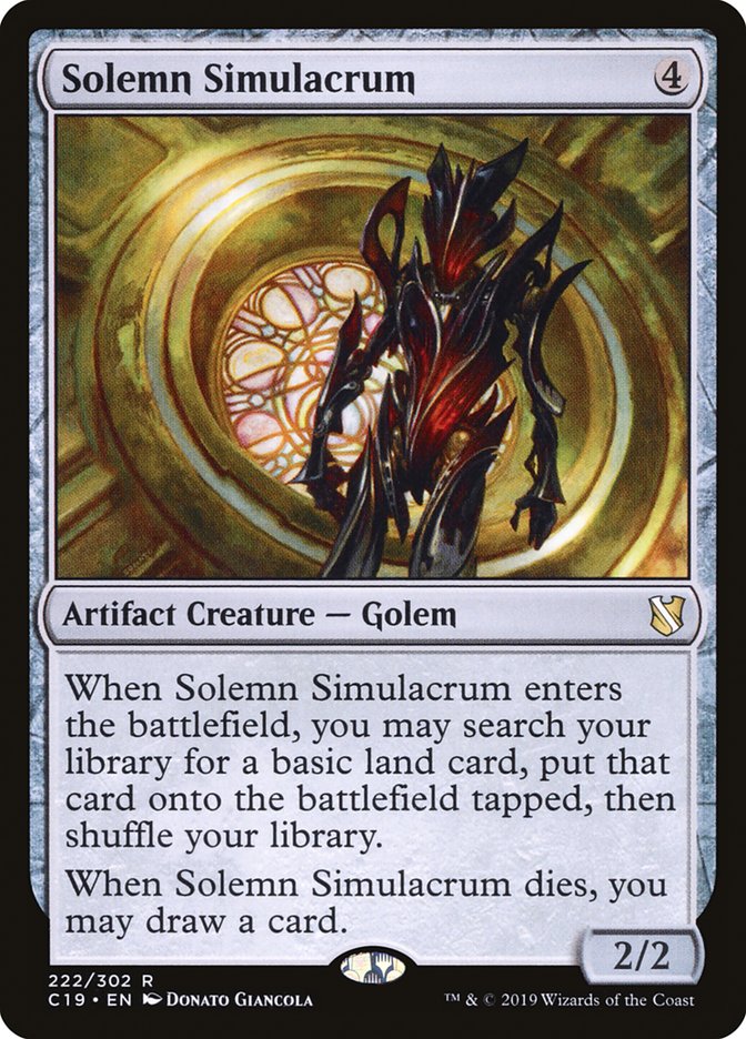 Solemn Simulacrum [Commander 2019] | Game Grid - Logan