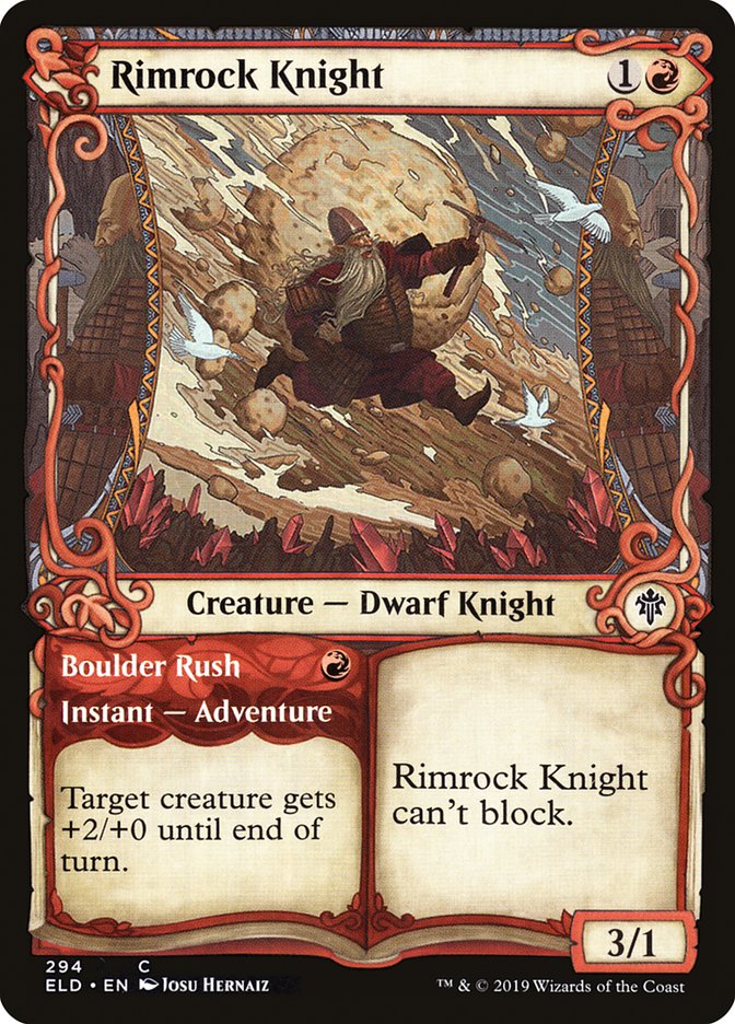Rimrock Knight // Boulder Rush (Showcase) [Throne of Eldraine] | Game Grid - Logan