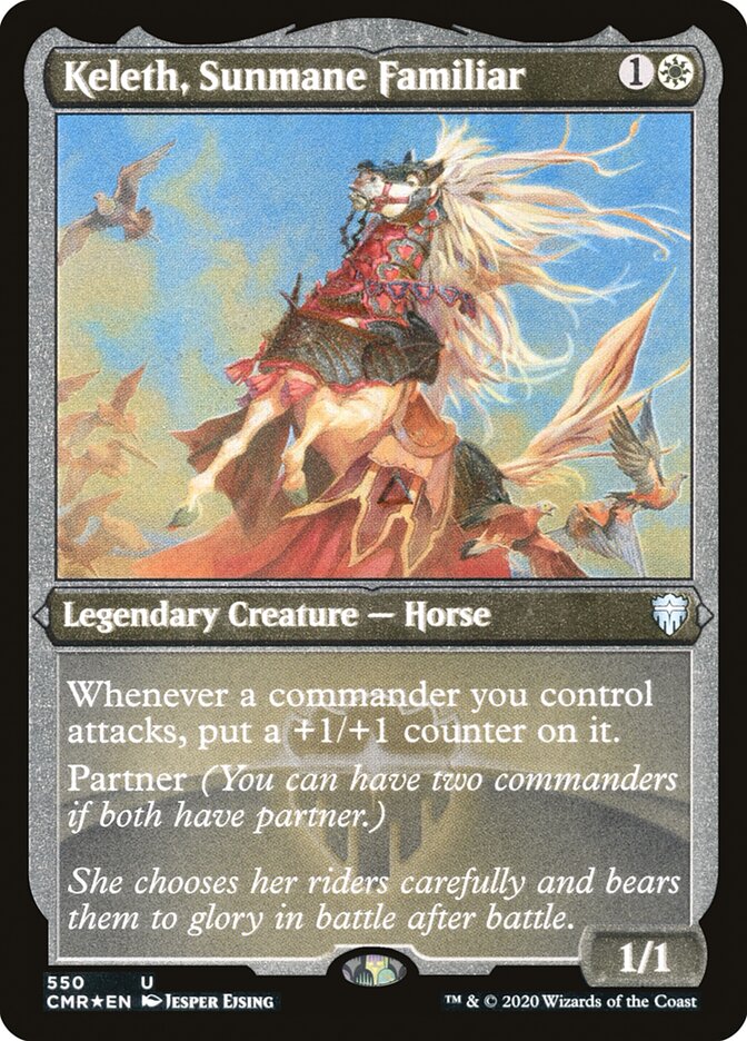 Keleth, Sunmane Familiar (Etched) [Commander Legends] | Game Grid - Logan