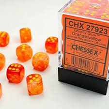 Chessex D6 Brick - Ghostly Glow (36 Count) | Game Grid - Logan