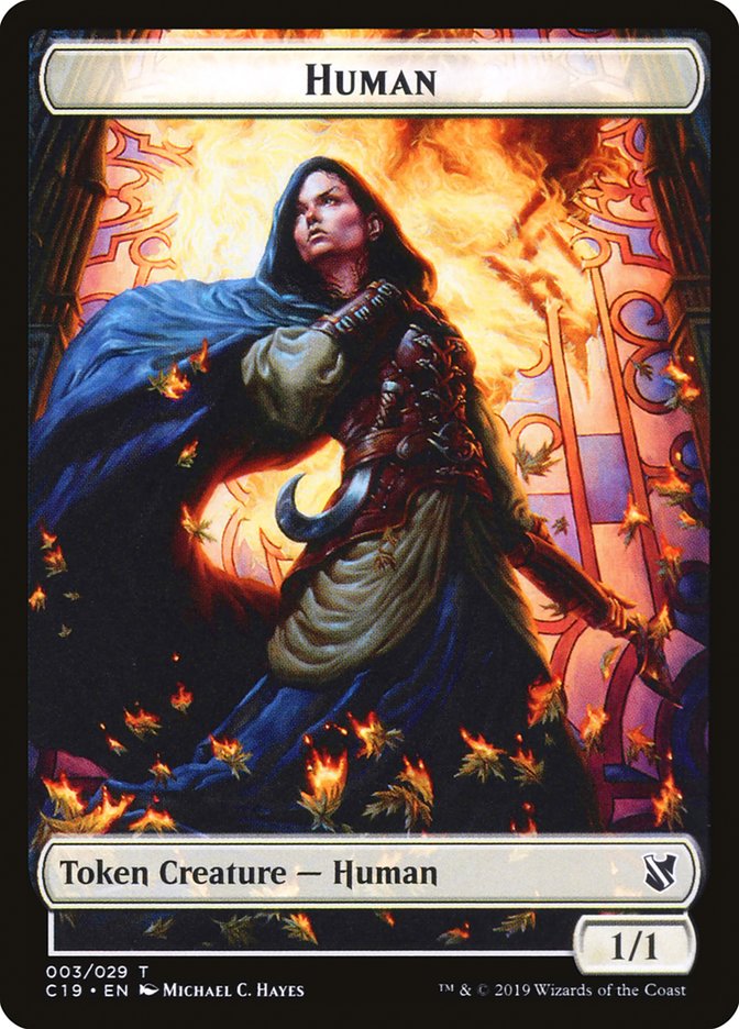 Spirit // Human Double-Sided Token [Commander 2019 Tokens] | Game Grid - Logan