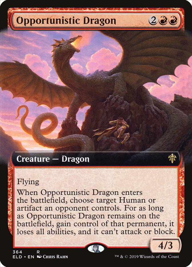 Opportunistic Dragon (Extended Art) [Throne of Eldraine] | Game Grid - Logan