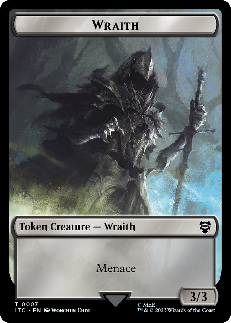 Dragon // Wraith Double-Sided Token [The Lord of the Rings: Tales of Middle-Earth Commander Tokens] | Game Grid - Logan