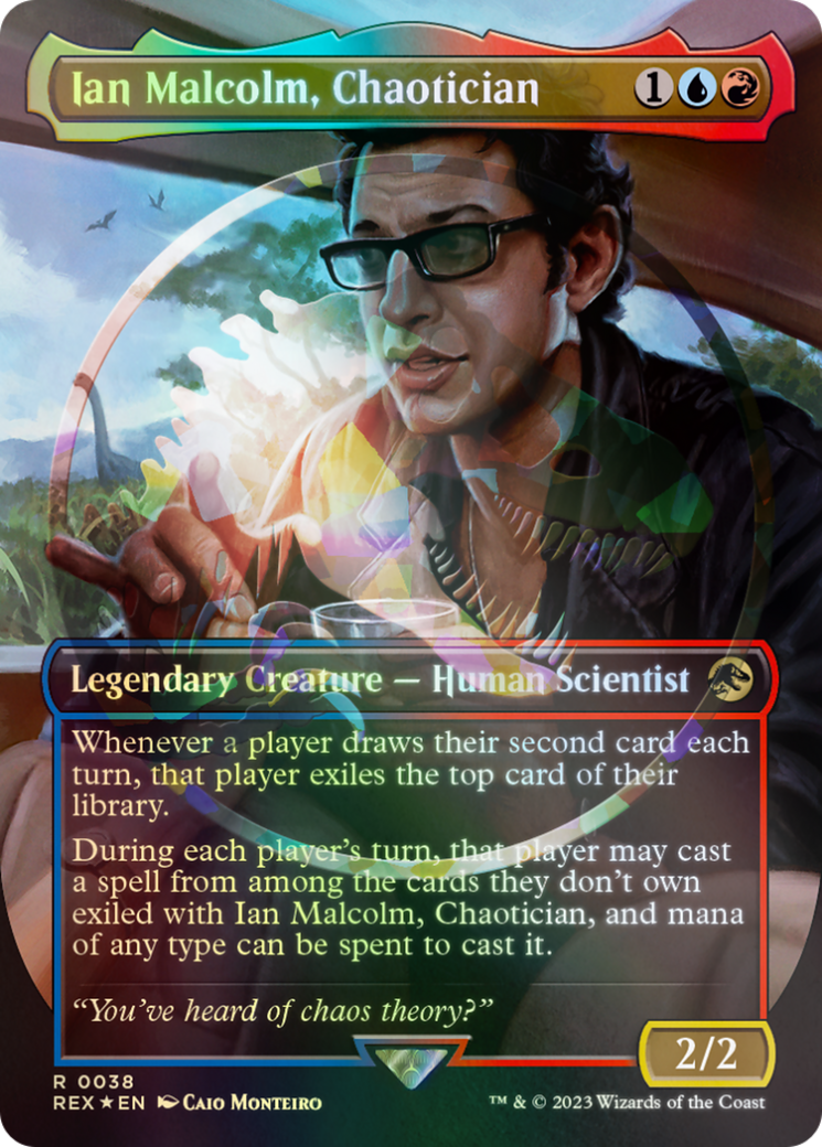 Ian Malcolm, Chaotician Emblem (Borderless) [Jurassic World Collection Tokens] | Game Grid - Logan